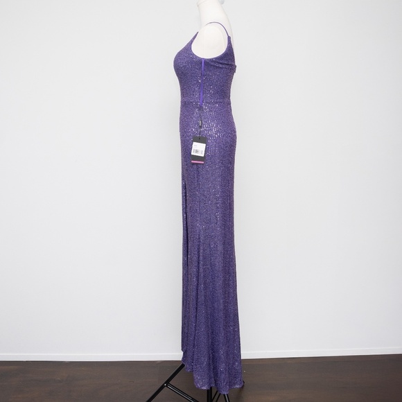 Le Femme Sequin One Shoulder Gown - Picture 7 of 13